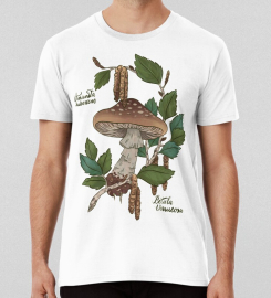 Amanita Rubescens Botanical Illustration T-shirt