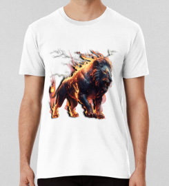 Amazing Fire Lion Graphic T-shirt